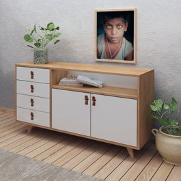 Hanah Home Lavina Consola Roble y Blanco